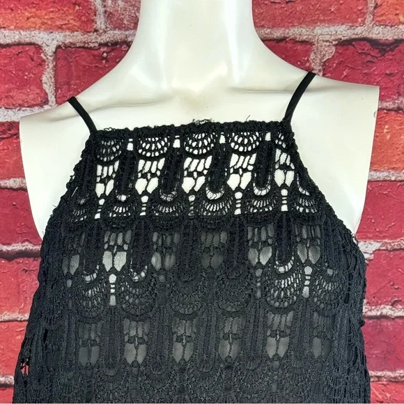 Purple Snow Black Lace Sheer Halter Top - XL - Picture 3 of 11